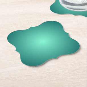 Teal Blue Green Light to Dark Shades Paper Coaster