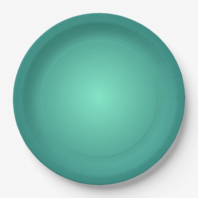 Teal Blue Green Light to Dark Shades  Paper Plate (Front)