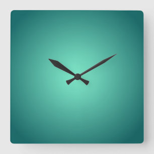 Teal Blue Green Light to Dark Shades Square Wall Clock