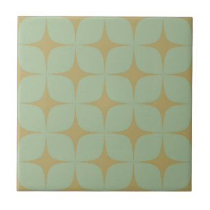 Teal Blue & Green Mid-Century Modern Vintage Tile
