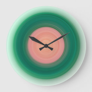 Teal Blue Green Orange Yellow Pink Large Clock