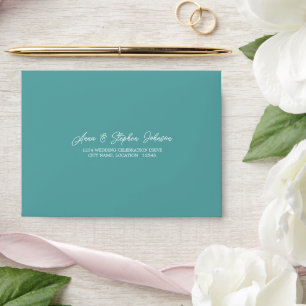 Teal Blue Green RSVP Return Envelope