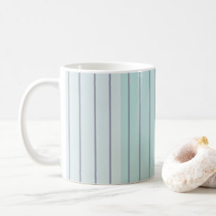 Teal Blue Grey Stripes Coffee Mug