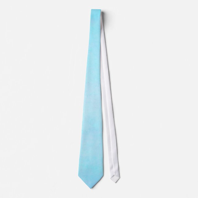 Teal Blue Light Watercolor Template Blank Tie (Front)