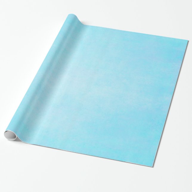 Teal Blue Light Watercolor Template Wrapping Paper (Unrolled)