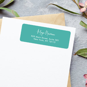 TEAL BLUE MINIMAL SIGNATURE MONOGRAM NAME
