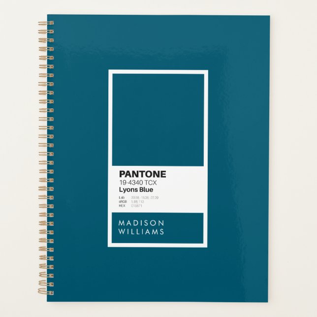 Teal Blue Minimalist Colour Palette Swatch Custom  Planner (Front)