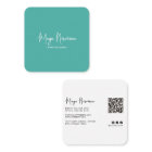 TEAL BLUE Modern Elegant Minimal QR Code Creative