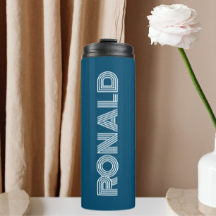 Teal Blue Modern Typography Personalised Thermal Tumbler