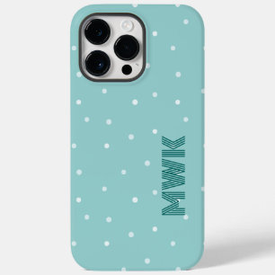 Teal Blue Monogram Case-Mate iPhone 14 Pro Max Case