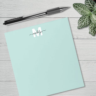 Teal Blue Monogram Notepad