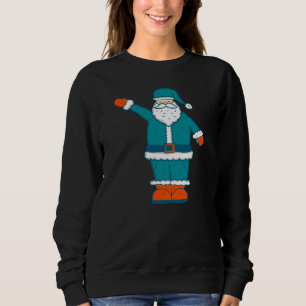 teal blue orange christmas santa claus sweatshirt