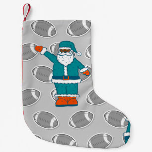 teal blue orange xmas black santa claus basketball small christmas stocking