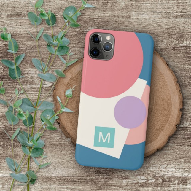Teal Blue Pastel Peach Pink Violet Purple Mosaic iPhone Case (Creator Uploaded)