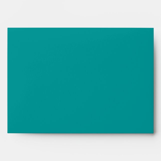 Teal Blue Peacock Wedding Invitations Envelope (Front)
