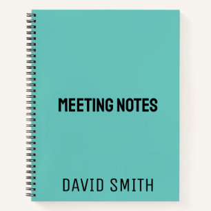 Teal Blue Personalised Sketchbook with Name Notebook