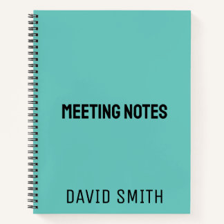 Teal Blue Personalised Sketchbook with Name Notebook