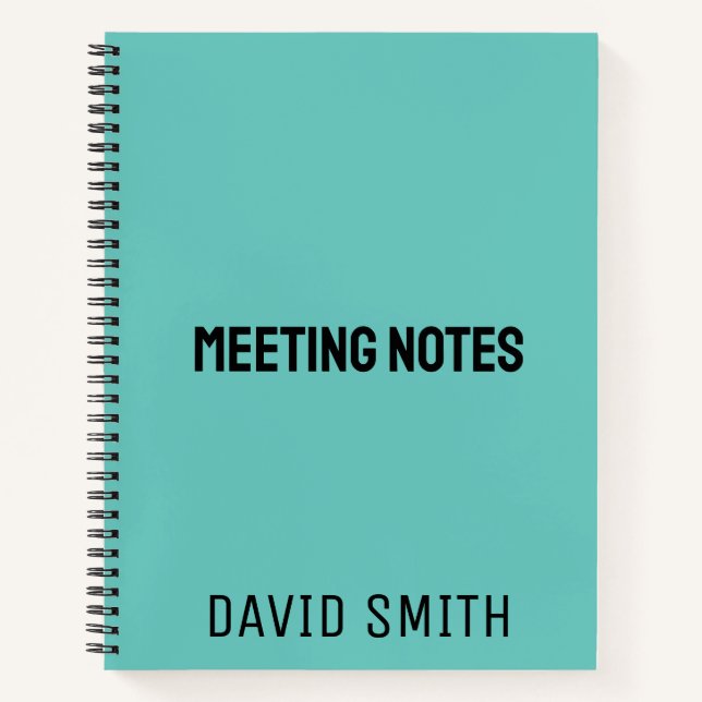 Teal Blue Personalised Sketchbook with Name Notebook (Front)