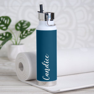 Teal Blue Personalised Wedding Bridesmaid Water Bottle