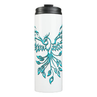 Teal Blue Phoenix Rises Thermal Tumbler
