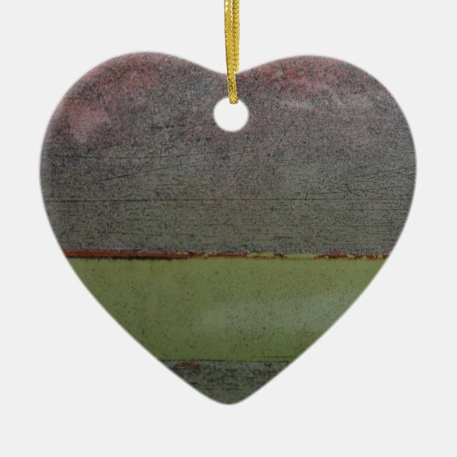 Teal Blue  Pink Green rusted Ceramic Tree Decoration (Front)