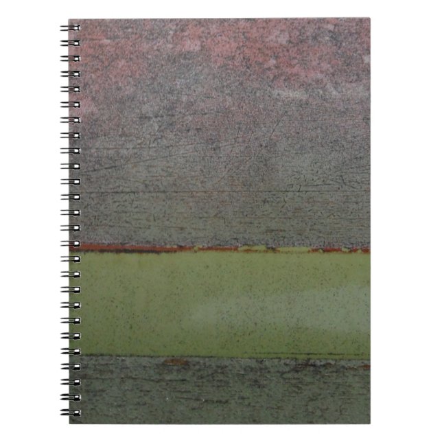 Teal Blue  Pink Green rusted Notebook (Front)