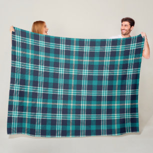 Teal Blue Plaid Pattern: Adding a Classic Touch  Fleece Blanket