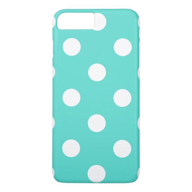 Teal Blue Polka Dot Pattern Case-Mate iPhone Case (Back)