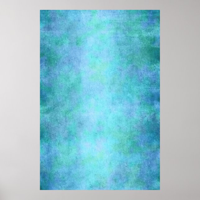 Teal Blue, Purple, Aqua, and Violet Watercolor Poster (Front)