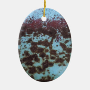 Teal Blue & Purple Rusted background Ceramic Tree Decoration