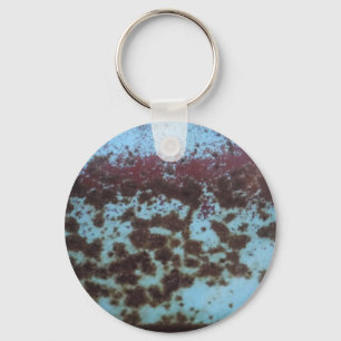 Teal Blue & Purple Rusted background Key Ring