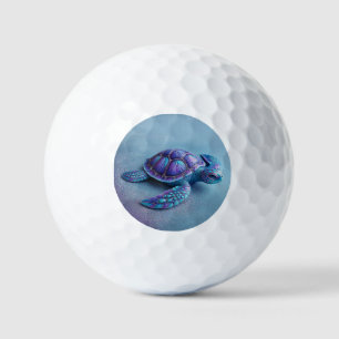 Teal Blue Purple Turtle Colorful Sea Turtle Golf Balls