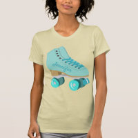 Teal Blue Retro Quad Roller Skate Personalised
