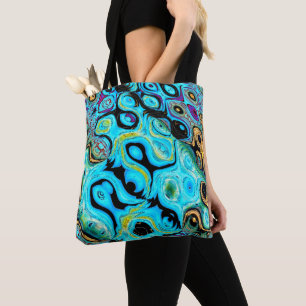 Teal Blue Ripples Tote Bag