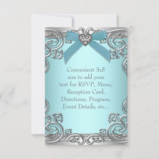 Teal Blue RSVP All Purpose Card (Front)