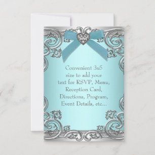 Teal Blue RSVP All Purpose Card