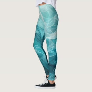 Teal Blue Sea Sky Swirly Dreamy Leggings