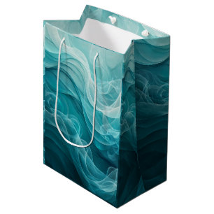 Teal Blue Sea Sky Swirly Dreamy Medium Gift Bag