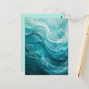 Teal Blue Sea Sky Swirly Dreamy  Postcard