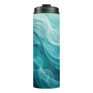 Teal Blue Sea Sky Swirly Dreamy Thermal Tumbler
