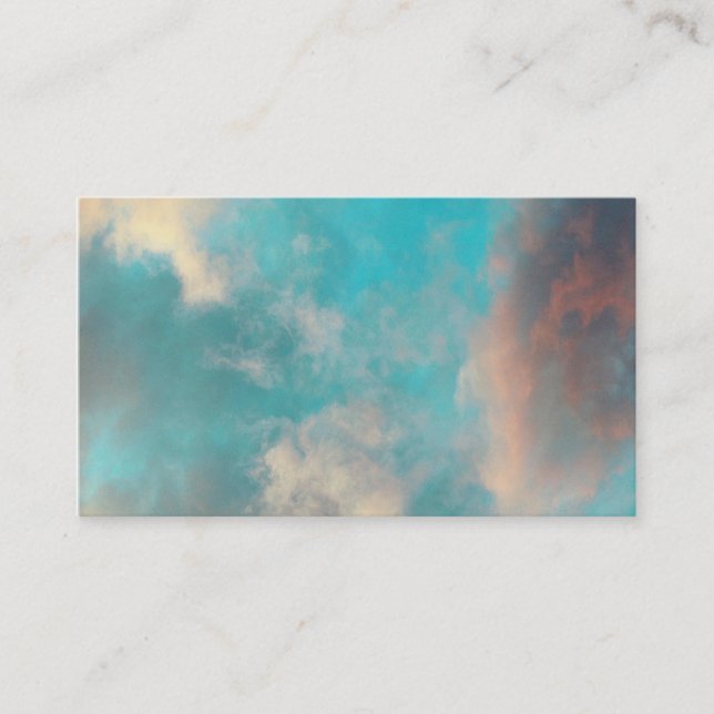 Teal Blue Sky and Clouds Business Card (Front)
