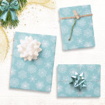 Teal Blue Snowflakes Pattern Christmas Wrapping Paper Sheet<br><div class="desc">Wrap your Christmas gifts with these coastal aqua teal blue wrapping paper sheets that feature snowflakes patterns.</div>