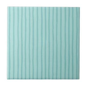 Teal Blue Stripes Tile