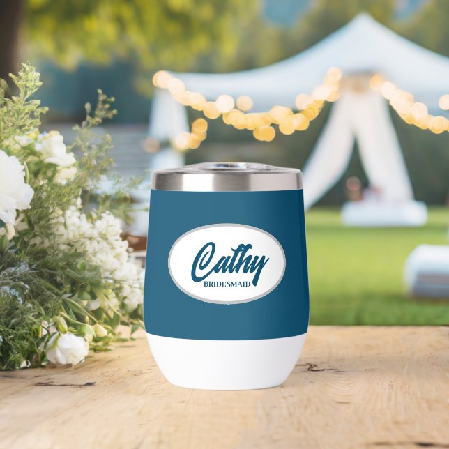 Teal Blue Stylised Name Wedding Bridesmaid (Wedding (Rotated))
