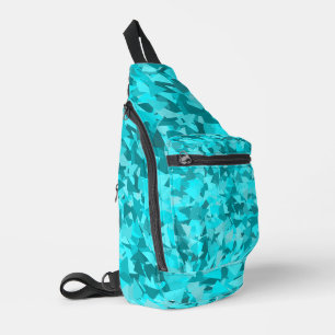 Teal Blue Triangle Pattern Sling Bag