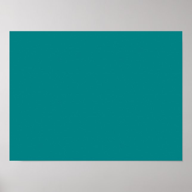 Teal Blue Turquoise Aqua Solid Colour Background Poster (Front)