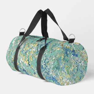 Teal Blue Turquoise Green Chic Unique Pattern Duffle Bag