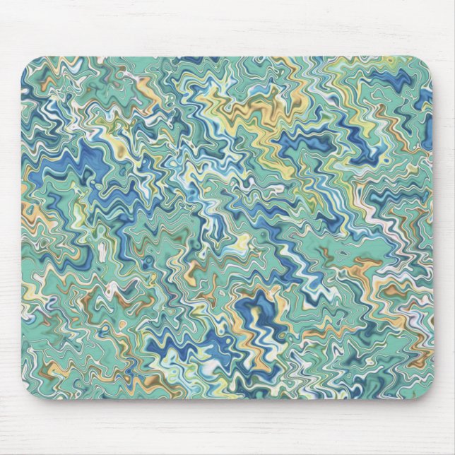 Teal Blue Turquoise Green Chic Unique Pattern Mouse Pad (Front)