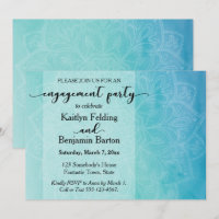 Teal & Blue Watercolor Mandala Engagement Party
