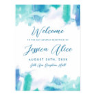 Teal Blue Watercolor Tie Dye Bat Mitzvah Welcome